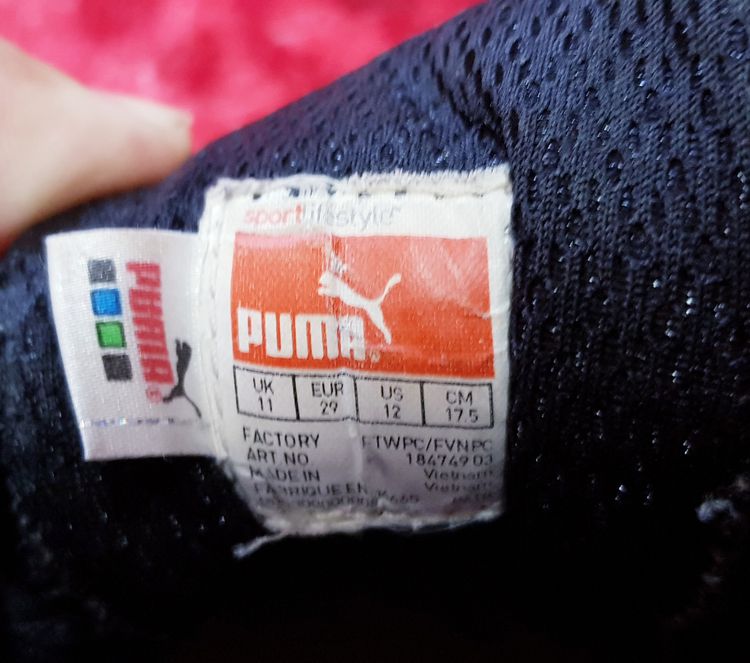 รองเท้าผ้าใบเด็ก PUMA สีดำ Size 17.5 CM สภาพดี สวยๆ รูปที่ 7