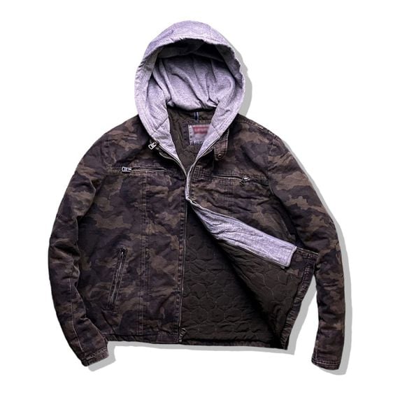 LEVIS Camouflage Hooded Canvas Jacket รอบอก 43” 
