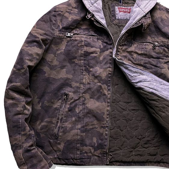 LEVIS Camouflage Hooded Canvas Jacket รอบอก 43”  รูปที่ 5