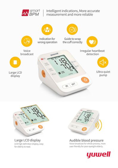 YUWELL เครื่องวัดความดันโลหิต พูดได้ อ่านค่าให้ฟังได้ รุ่น YUWELL YE670D Blood Pressure Moni รูปที่ 5