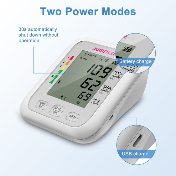 Jumper เครื่องวัดความดันโลหิต รุ่น JPD-HA120 เชื่อม Bluetooth กับ มือถือได้ Blood Pressure Monitor Model HA120 รูปที่ 11