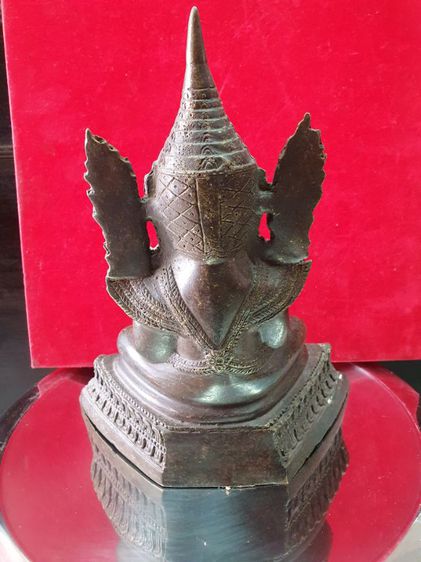 พระบูชามหามัยมุนี ศิลปะของพม่าหน้าตัก 5 นิ้วเนื้อสัมฤทธิ์ก้นดินไทย รูปที่ 2