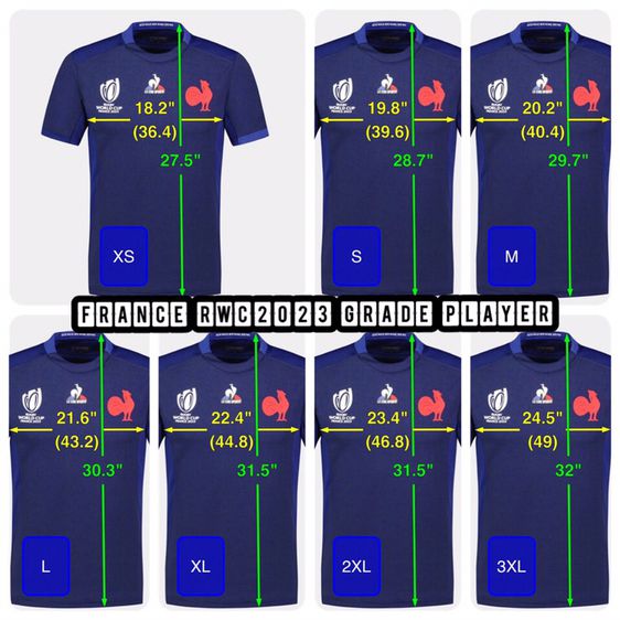 France Rugby World Cup 2023 Mens Home Rugby Shirt - Short Sleeve Navy - Grade Player Izzue 🇫🇷 เกรดผู้เล่น รูปที่ 12
