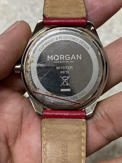นาฬิกายี่ห้อ MORGAN   ของแท้มือสอง สายหนังแท้เปลี่ยนใหม่สีแดงเดิม 650฿  รูปที่ 3