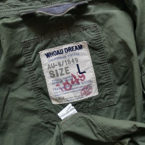 WHO AU DREAM CALIFORNIAN Military Jacket รอบอก 43”  รูปที่ 7