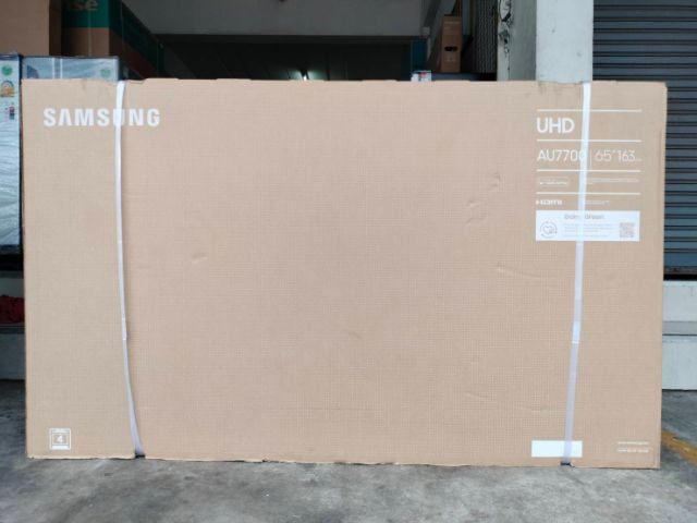 ซาวด์บาร์ ลำโพงขนาดใหญ่ smart TV samsung 4K 65 นิ้วรุ่นAU7700เป็นสินค้าใหม่ยังไม่ผ่านการใช้งานประกันศูนย์ samsung ราคา 1,2900 บาท