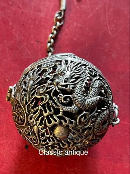 กระดิ่ง กำยาน หงส์มังกรคู่ กะไหล่เงิน  รูปที่ 17