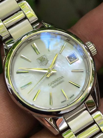 Tag Heuer Carrera Auto Calibre9 Lady White Monter Of Pearl Dial WAR2411🇨🇭🇨🇭
 