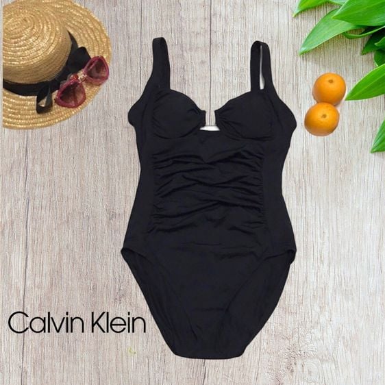 ชุดว่ายน้ำ 🔥SALE 150.-🔥 Calvin Klein size 10 วันพีชสีดำ ผ้าเนื้อนิ่ม