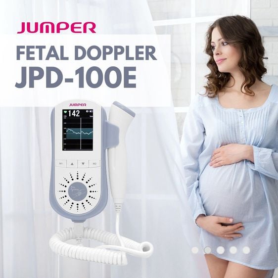 เครื่องฟังเสียงหัวใจทารกในครรภ์ ดิจิตอล รุ่นใหม่ล่าสุด ยี่ห้อ Jumper รุ่น JPD-100E Pocket Fetal Doppler
