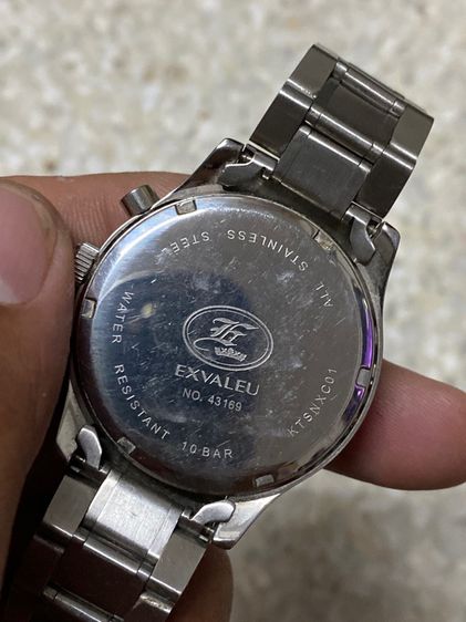 นาฬิกายี่ห้อ EXVALEU  ของแท้มือสอง โครโนกราฟ ควอทซ์  สแตนเลสสายยาว 7 นิ้ว  900฿ รูปที่ 3