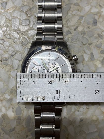 นาฬิกายี่ห้อ EXVALEU  ของแท้มือสอง โครโนกราฟ ควอทซ์  สแตนเลสสายยาว 7 นิ้ว  900฿ รูปที่ 7
