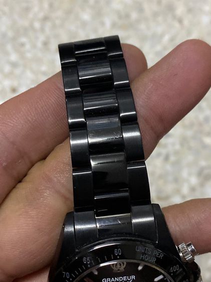 นาฬิกายี่ห้อ Grandeur ควอทซ์ โครโนกราฟ แท้มือสอง สแตนเลสสีดำทั้งเรือน สายยาว 7 นิ้ว  950฿ รูปที่ 6