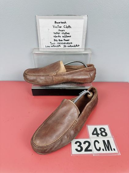 รองเท้าหนังแท้ Polo Ralph Lauren Sz.14us48eu32cm สีน้ำตาล ทรงDriving Shoes พื้นเย็บ แบรนด์ดีมาก สภาพสวย ไม่ขาดซ่อม ใส่ทำงานเที่ยวได้