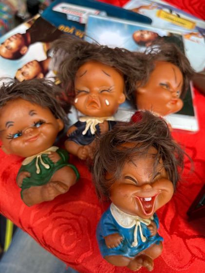 ตุ๊กตาและบ้านตุ๊กตา ตุ๊กตาเด็กดำ 4 ตัว เมดอินไต้หวัน