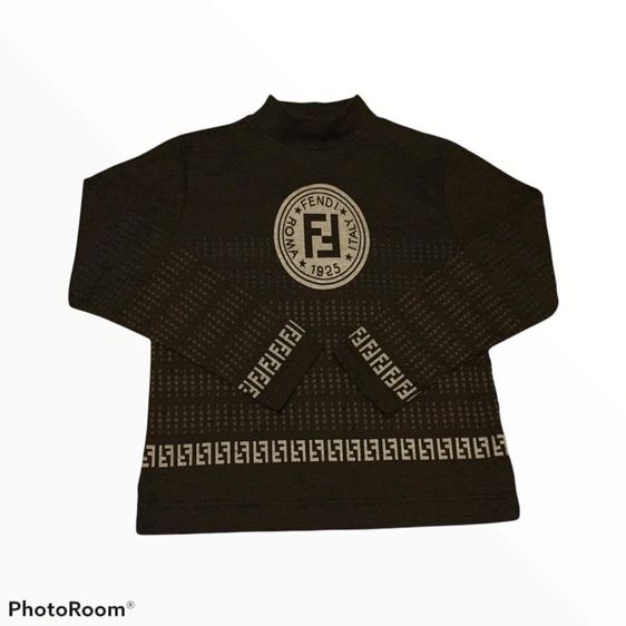 เสื้อทีเชิ้ต EU 36 น้ำตาล แขนยาว Fendi FF Logo Sweater  Brown