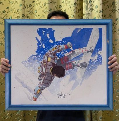 กรอบรูป งานนอก ไซด์ใหญ่พิเศษ “ภาพพิมพ์งานศิลปะ ของศิลปิน Frans Jongmans” งานสวยมากๆ ไซด์ใหญ่พิเศษ