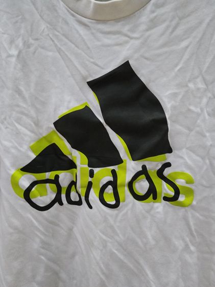 เสื้อยืด ทีเชิ้ต สีขาว ตัดเขียว ยี่ห้อ Adidas ของแท้ สภาพดี เหมือนใหม่ ใส่น้อย เนื้อผ้าบาง ใส่สบาย รูปที่ 2