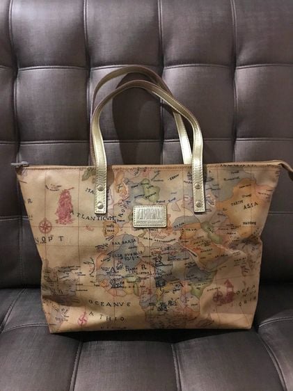 Ancient Sailing Map Gold Leather Bag รูปที่ 1