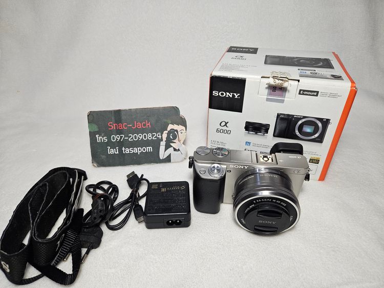 กล้องมิลเลอร์เลส ไม่กันน้ำ Sony A6000 สภาพสวย ชัตเตอร์น้อย ครบกล่อง