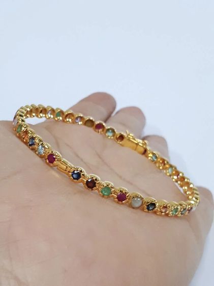 (156) สร้อยเเขนนพเก้า ทอง 90 รูปที่ 6