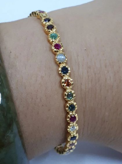 (156) สร้อยเเขนนพเก้า ทอง 90 รูปที่ 3