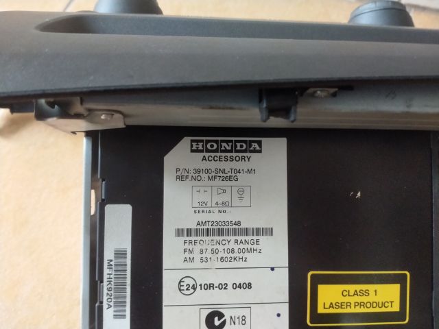 วิทยุเดิมแท้ถอดฮอนด้าซีวิคปี10 รูปที่ 2