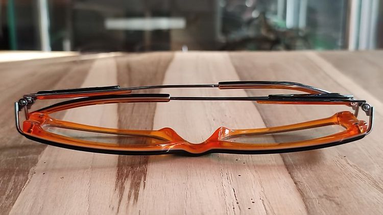 DKNY DY4556 3274 size 51-16 -135mm Black Silver Orange Rectangle Glasses Frames กรอบแว่นของแท้มือสอง งานสวยๆ แบรนด์ดังปี 90 รุ่นนี้มือสองสภา รูปที่ 5