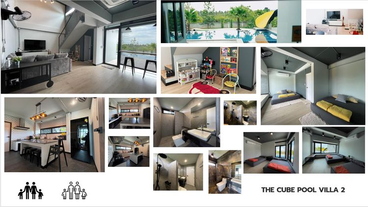 บ้านพักพูลวิลล่า The Cube Pool Villa เดอะคิวบ์ มีให้เลือก 2 แบบ มีสระว่ายน้ำพร้อมสไลเดอร์ เหมาะสำหรับ 6-15 ท่าน โซนปากช่อง เขาใหญ่ มวกเหล็ก รูปที่ 8