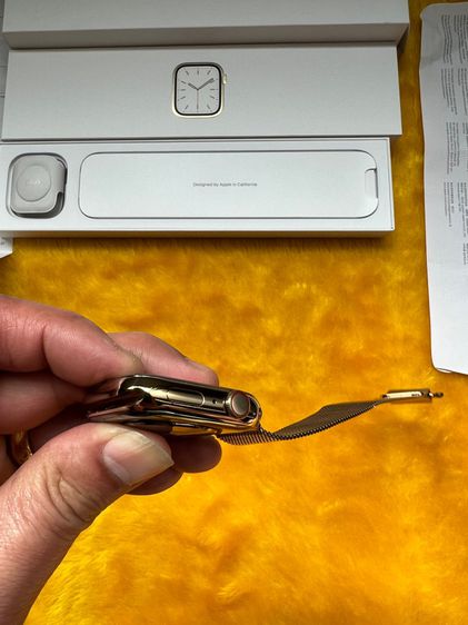 Apple Watch Series7 45mm-Gold Stainless-สแตนเลส-CEL-ใช้ซิมโทรได้ รูปที่ 7