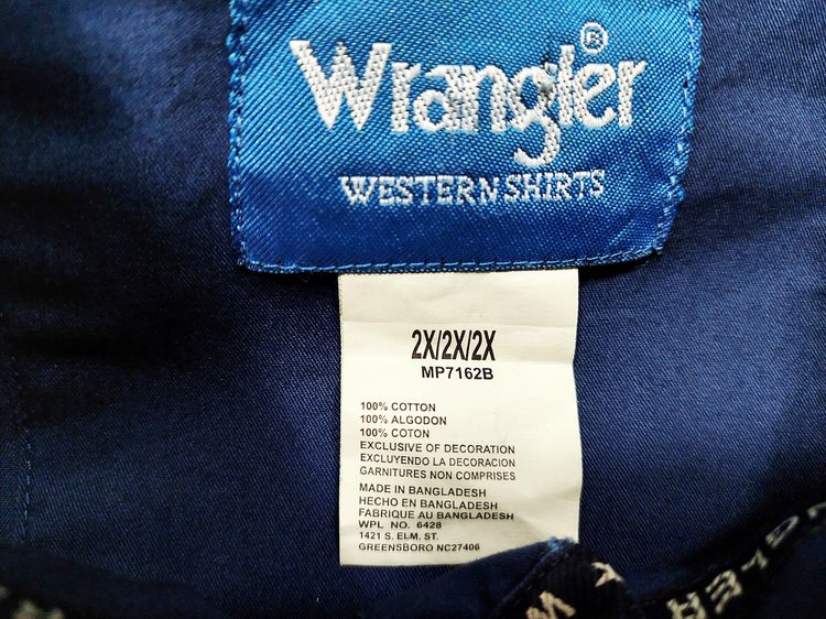 486เสื้อเชิ๊ตWrangler Western Shirt(Size 2XL)สภาพเหมือนใหม่ รูปที่ 8