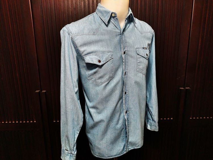 479เสื้อเชิ๊ตWrangler vintage Shirt(Size S)สภาพดีมากๆ รูปที่ 5