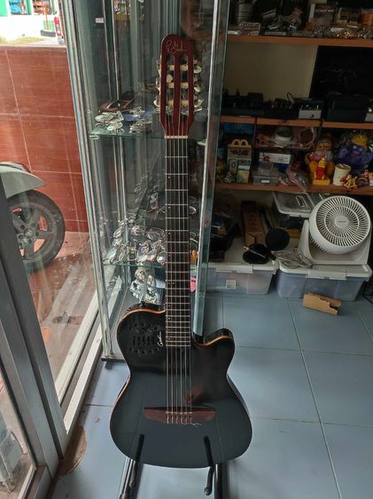 Godin Acs Slim Sa Nylon String เป็นคลาสิคไฟฟ้า  ตัวนี้เป็นรุ่นที่มี midi ต่อ Synth ได้ครับ ปกติใช้ ปิ๊คอัพ Gk2 -ต่อ synth จะใช้ได้กับสายเหล็ รูปที่ 12