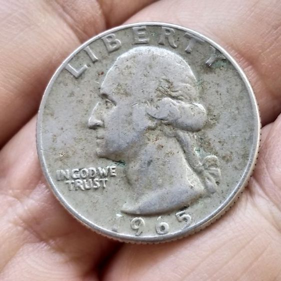 เหรียญกษาปณ์ liberty Quarter Dollars 1965 รูปที่ 6