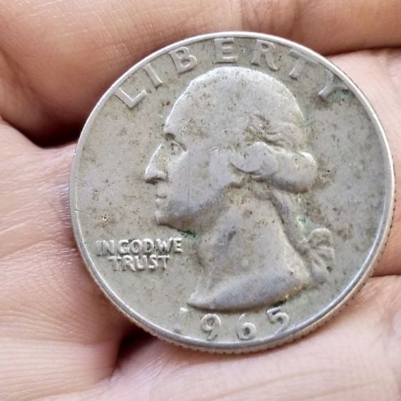 เหรียญกษาปณ์ liberty Quarter Dollars 1965 รูปที่ 3