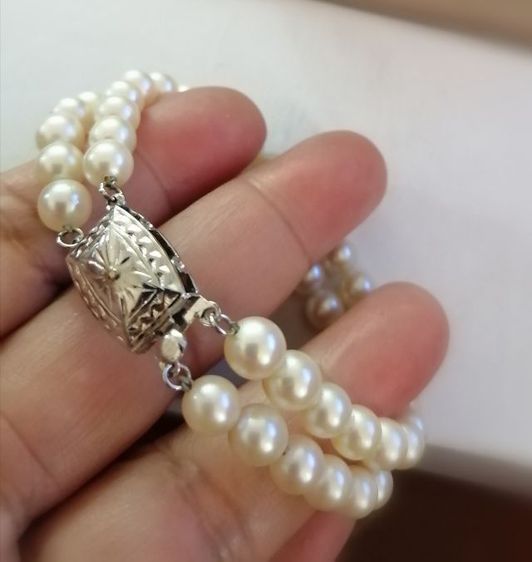 Akoya​ pearls​ double ​strand​
bracelet  ข้อมือไข่มุกแท้  -​ April vintage​ รูปที่ 5