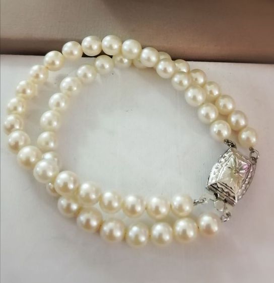 Akoya​ pearls​ double ​strand​
bracelet  ข้อมือไข่มุกแท้  -​ April vintage​ รูปที่ 3