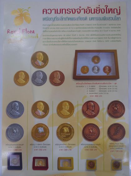 เหรียญที่ระลึกมหกรรมพืชสวนโลกเฉลิมพระเกียรติ ราชพฤกษ์ ร9 เนื้อเงินแท้พ่นทรายรมดำ ปี2549 พร้อมกล่องเดิม รูปที่ 6