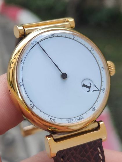 นาฬิกา HEBDOMAS, GOLD PLATED BALADIN WATCH, Ref.3302 White with cream outer Dial หน้าปัดขาว 