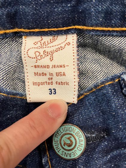 👖กางเกงยีนส์ TRUE RELIGION size33 Made in USA 🇺🇸 ของแท้ มือหนึ่ง รูปที่ 5