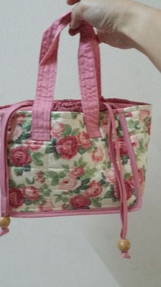 กระเป๋าผ้าลายดอก​ สีหวาน​ สีสดใส​ มีทั้งหูรูดและมีซิป รูปที่ 3