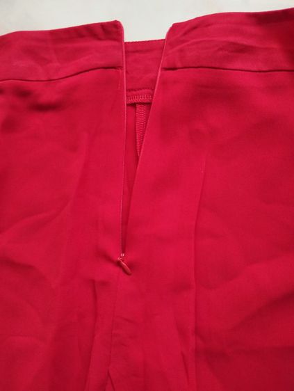 กางเกงขาบานผ้าชีฟองสีแดงสด รูปที่ 3