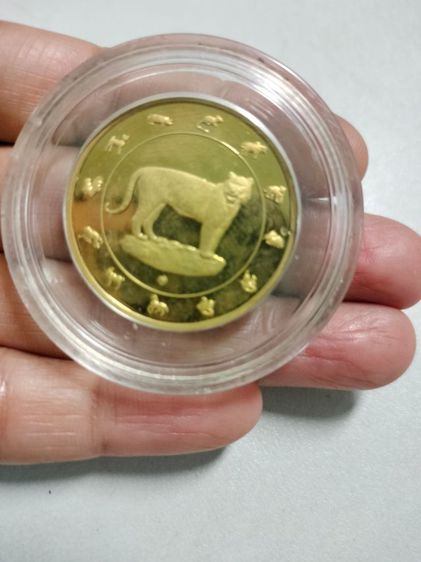 เหรียญปีนักษัตร ปีขาล ชุบทองขัดเงา ปี2553 สวยน่าสะสม รูปที่ 2