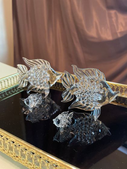 2 pieces Crystal fish glass Figurines รูปที่ 4