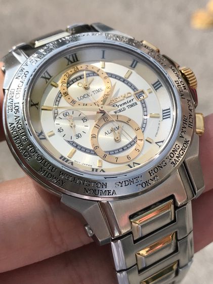 ขาย นาฬิกาผู้ชาย SEIKO PREMIER WORLD TIME ALARM รูปที่ 3