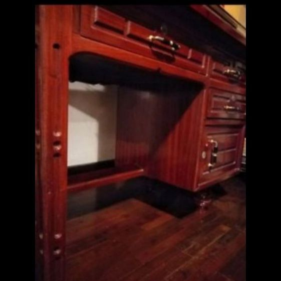 โต๊ะ​ทำงานวินเทจ​ ไม้มะค่าแผ่นเดียว รูปที่ 6