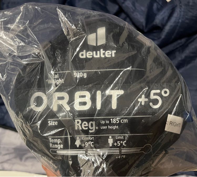 Deuter Orbit 5 ของใหม่ ถุงนอนซิปขวา รวมส่ง