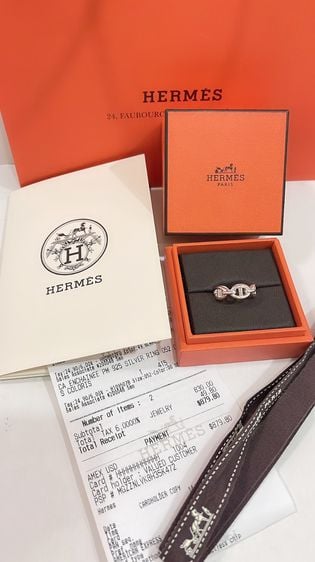 พร้อมส่ง 🔥SALE 14999🔥New แหวน Hermes Chaine d'ancre Enchainee ring Size 52 ยอดฮิต Size นี้ Shopไทยไม่มีของนะแม๊ รุ่นนี้ฮิตมาก ใส่สวยติดนิ้