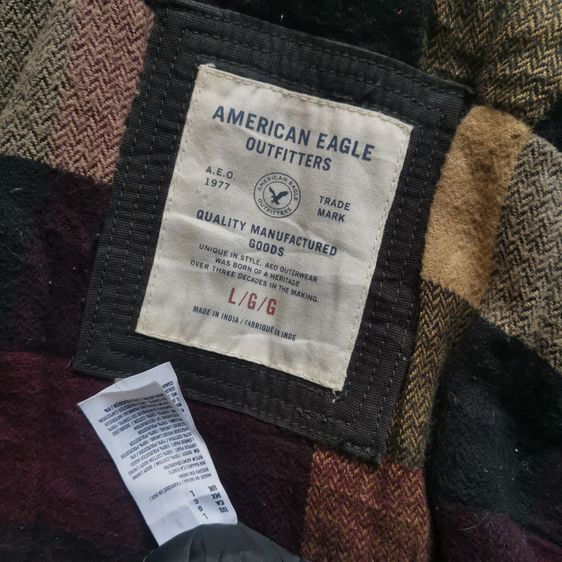 American Eagle Black Full Zipper Jacket รอบอก 48”  รูปที่ 8