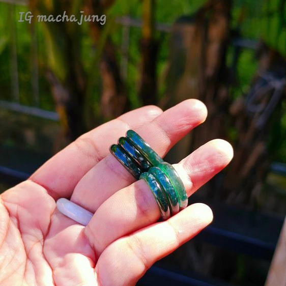 แหวนหยกพม่า สี Deep Green ocen รูปที่ 4